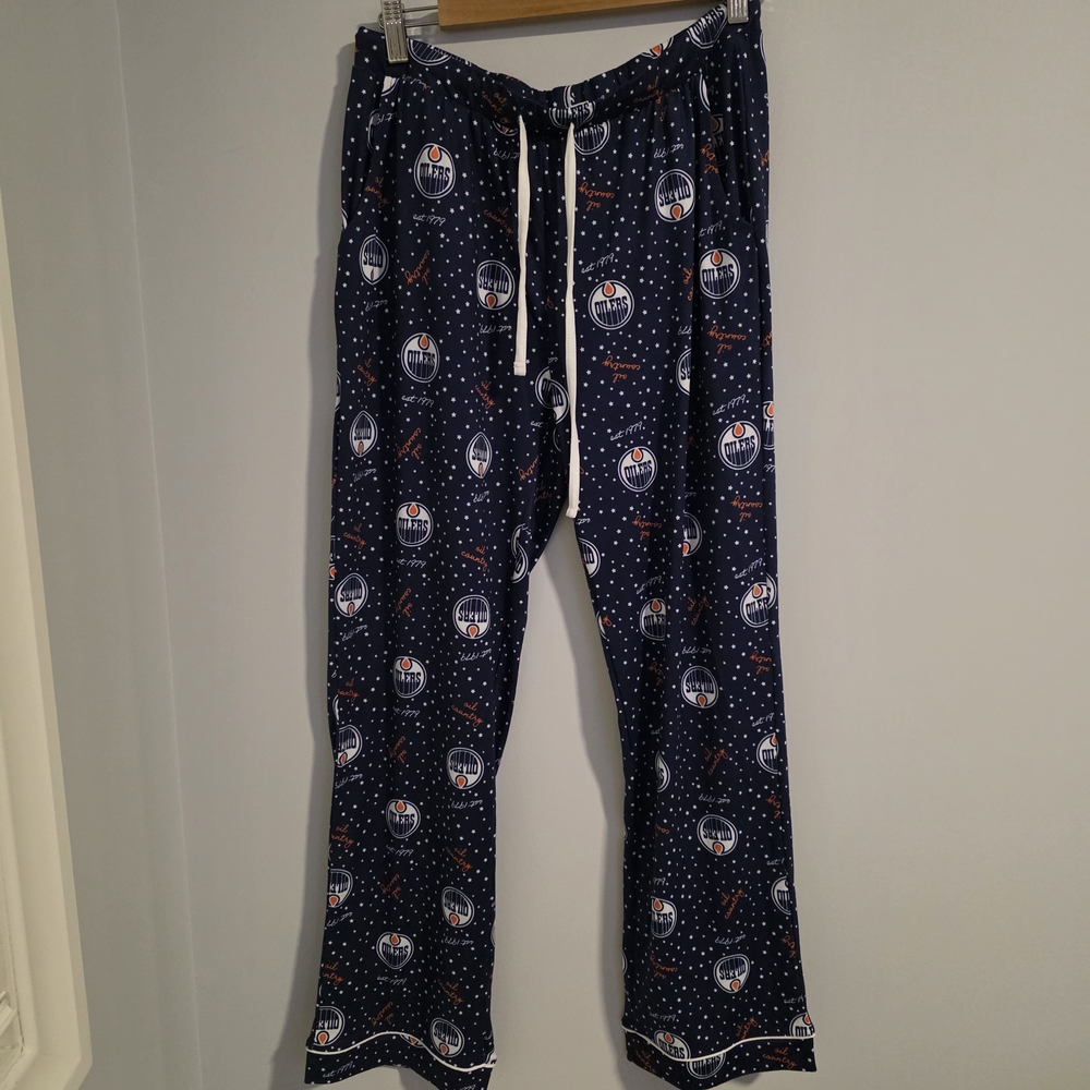Edmonton Oilers Pajama Pants NHL Licensed Navy Lounge Sleep Pants Size M - Picture 2 of 10